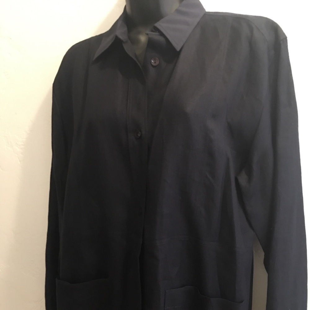 New Escada sport black linen blouse S